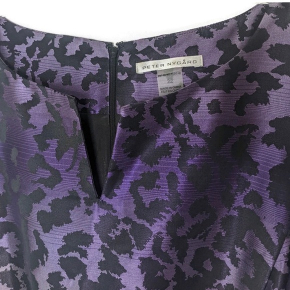 Plus Size 22 Nygard Collection Purple Black Ombre Leopard Print Satin Lined - Picture 7 of 15